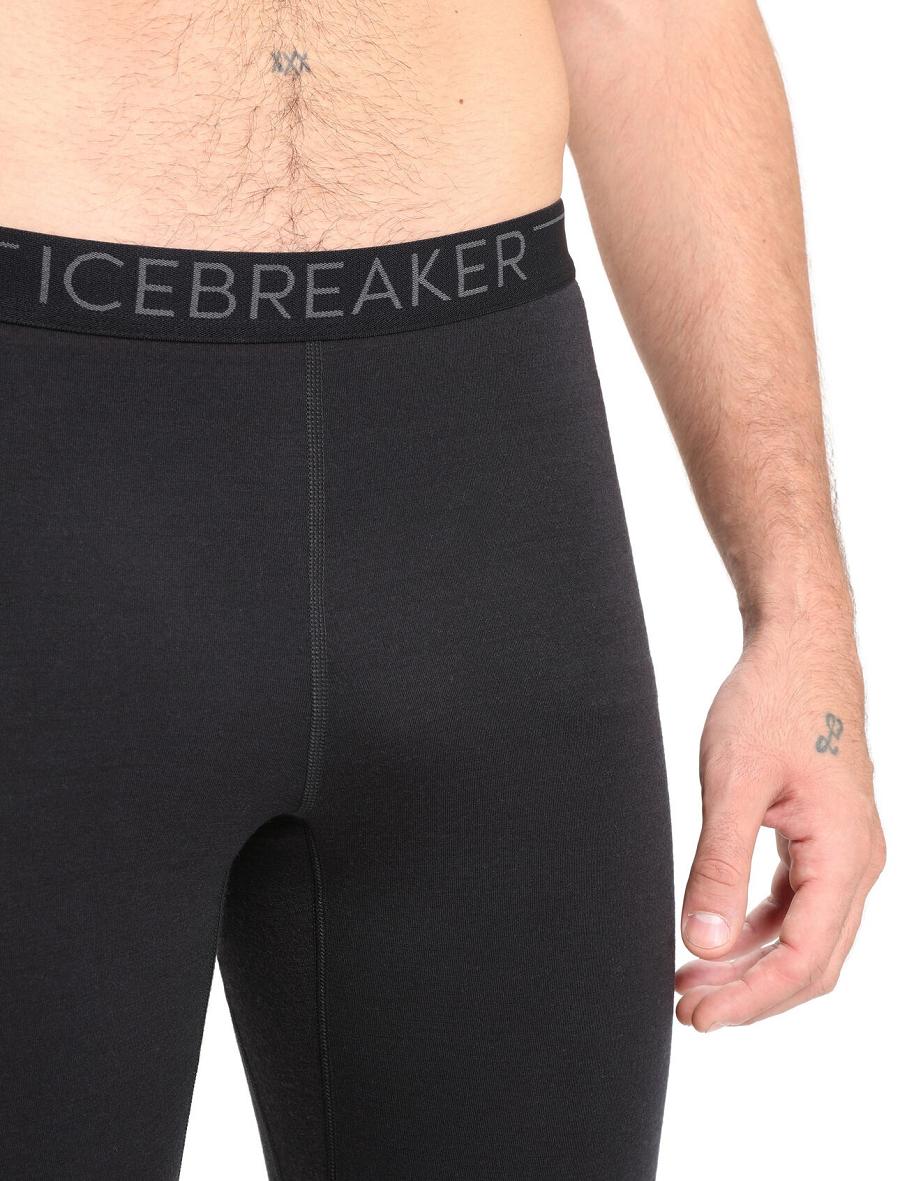 Leggings Icebreaker BodyfitZone™ Merino 200 Zone Thermal Homme Noir | FR 1126ILHS